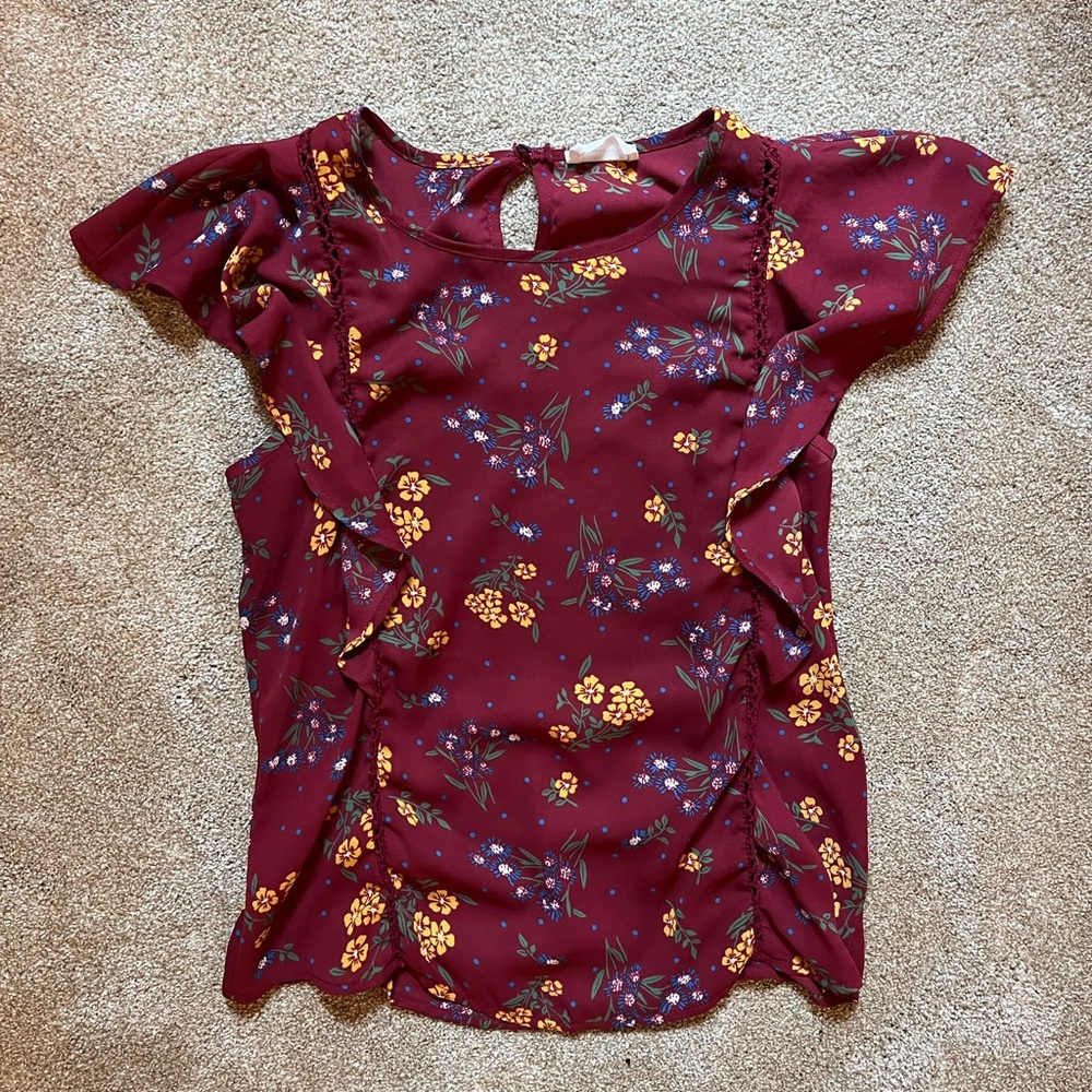 Floral top, Sienna Sky, size small